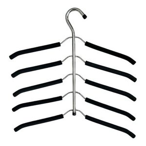 5 Tier Chrome Blouse Tree Hanger Non-Slip Space Saver Shirt Dress Set of 2